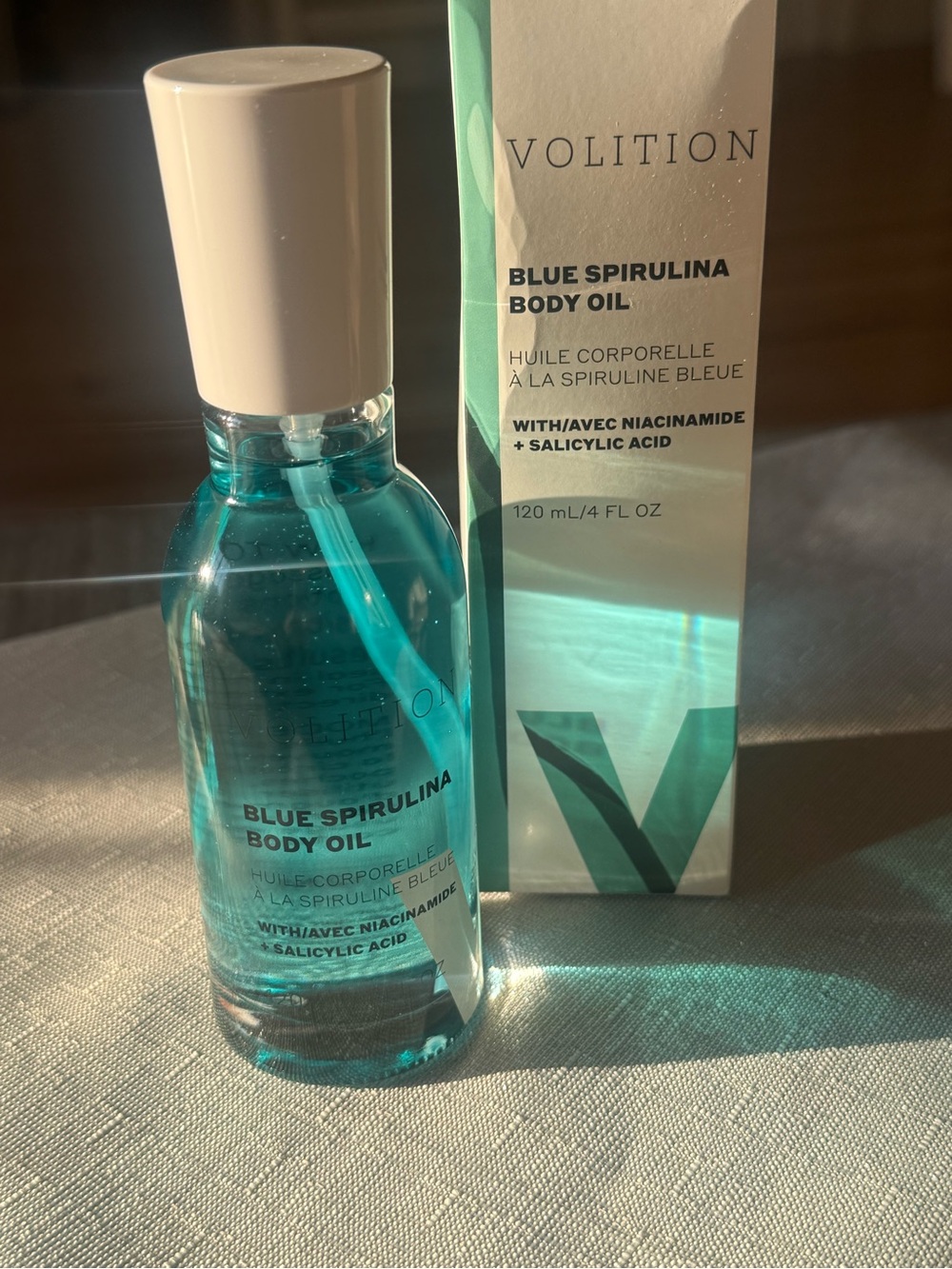 Volition Blue Spirulina Body Oil Niacinamide Salicylic Acid 4 oz New